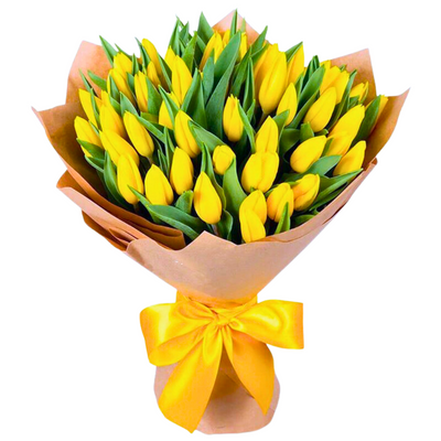 51 yellow tulips in craft