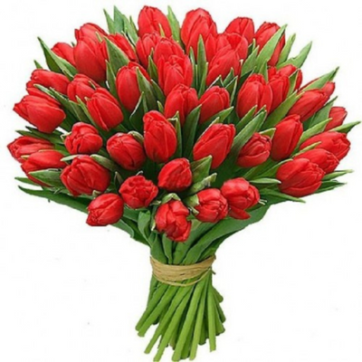 Bouquet of tulips "Fire of love"